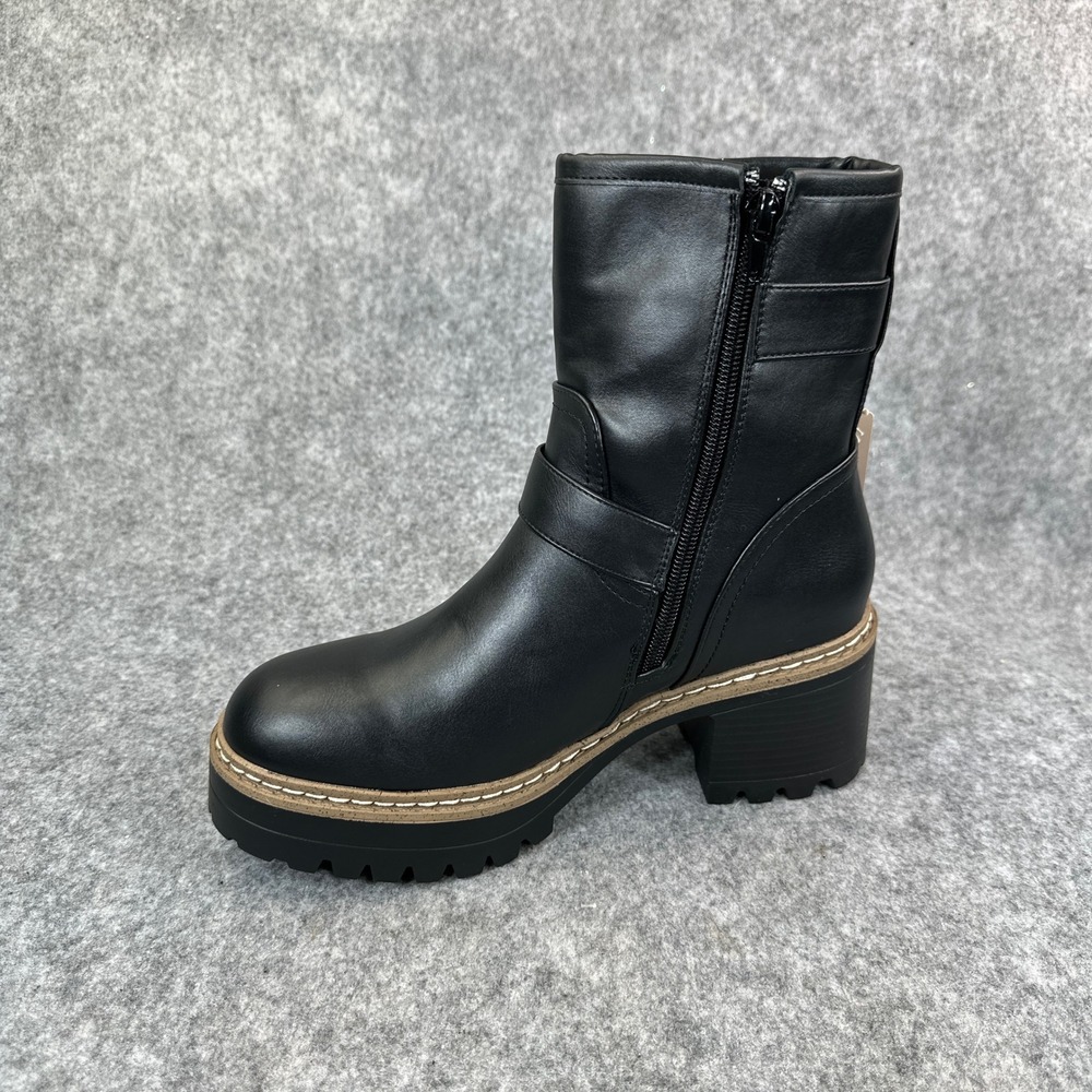 Sincerely Jules Marise Black Moto Boots Womens 8 Platform Lug Sole - Picture 7 of 14